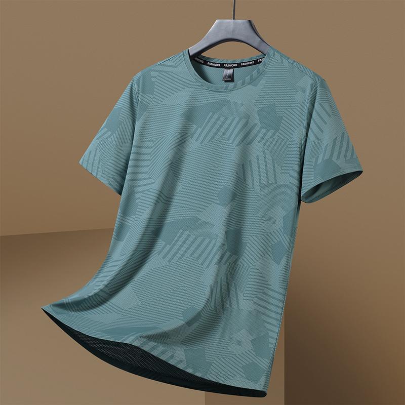 Ice Silk T-shirt Men's Camouflage Large Size Casual Short-sleeved Men's Thin Loose Top