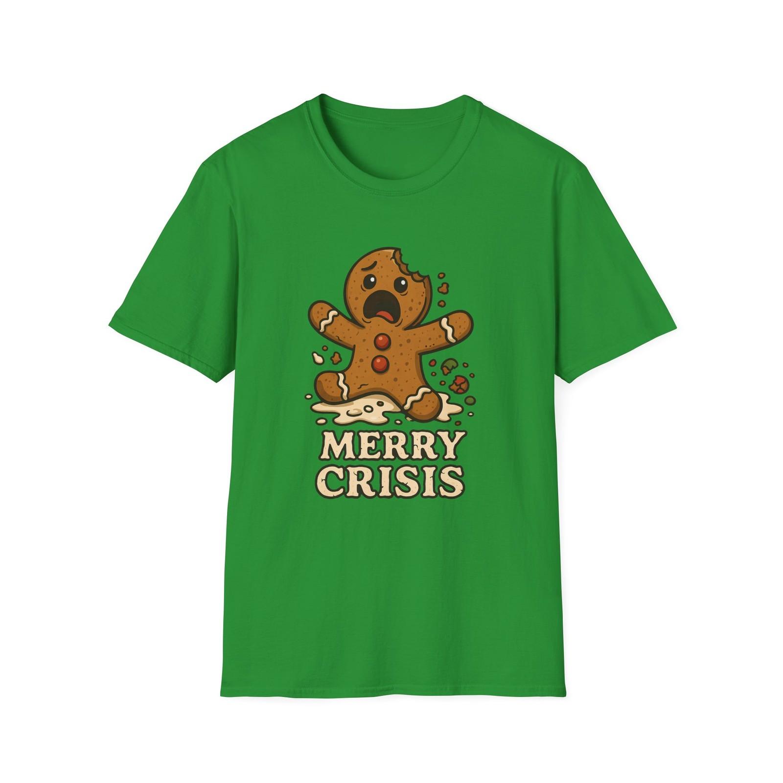 Unisex Softstyle T-Shirt Mens Womens Tees Top Gingerbread Man Half Bitten Christmas Holiday S