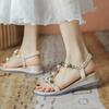 Fashion Pearl With Medium Heels Sandals for Women Vip Comfortable and Elegant 2025 Trending New Breathable Fashion Casual Woman Shoes