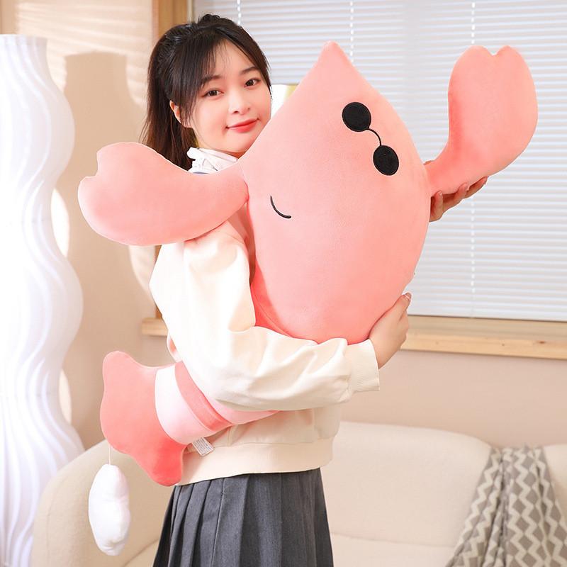 Plush Shrimp Egg Toy Cartoon Stuffed Doll Bedroom Decoration Cute Gift Kids