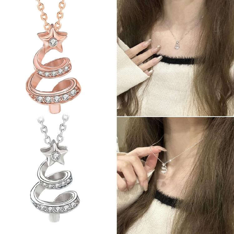 Trendy Chain Necklace Elegant Fashion Necklaces Christmas Tree Pendant Necklace