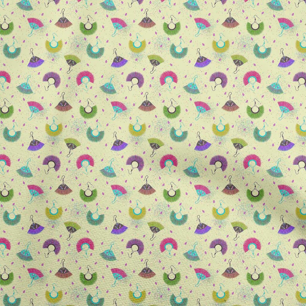 oneOone Cotton Poplin Beige Fabric Kids Safari Print Quilting Supplies Print Sewing Fabric By The Yard 42 Inch