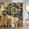 Bohemian 3D Shower Curtain, Indian Mandala Flower Green Blue Chic Color Modern Pattern Bathroom Fabric Home Decor Shower Curtain