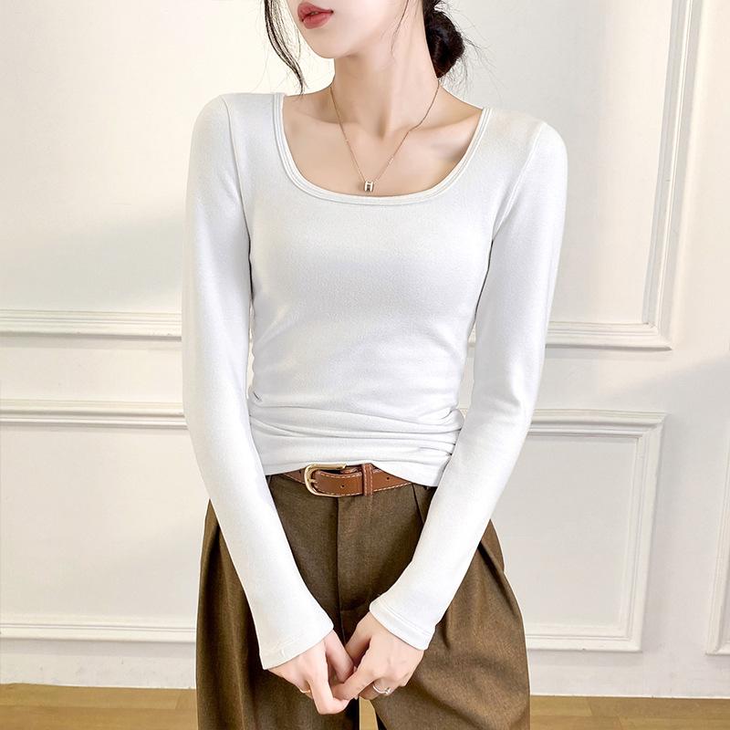 

Нижняя рубашка женская с квадратным вырезом, осенне-зимняя, флисовая, утолщенная, двусторонняя с начесом, нижний термотоп XXL