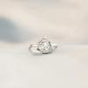 Trumium S925 Sterling Silver Tre Blommor Ringar För Kvinnor Vit Zirkon Inlagd Tunn Systerknyten Stapelbar Ring Trendiga Smycken