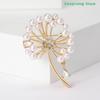 1Pc Rhinestone Dandelion Pins Women Pearl Plant Brooches Banquet Party Backpack Gifts Jewelry Accessories