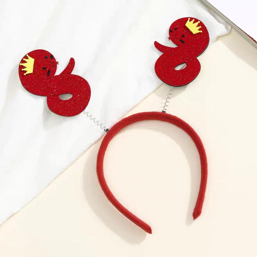 Adults Kids New Year Hair Hoop Felt Snake Hairband Cute 2025 Headband  Prom Props