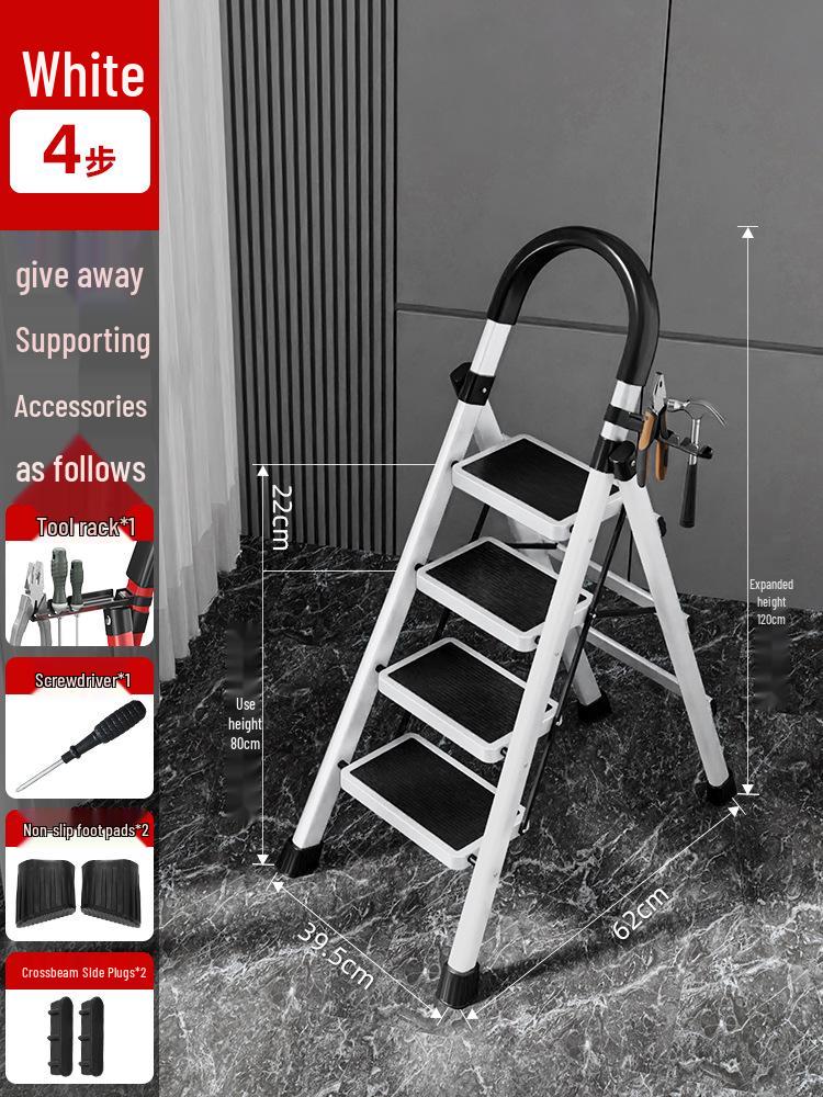 Compact Multi-Functional 4-Step Folding A-Frame Household Ladder