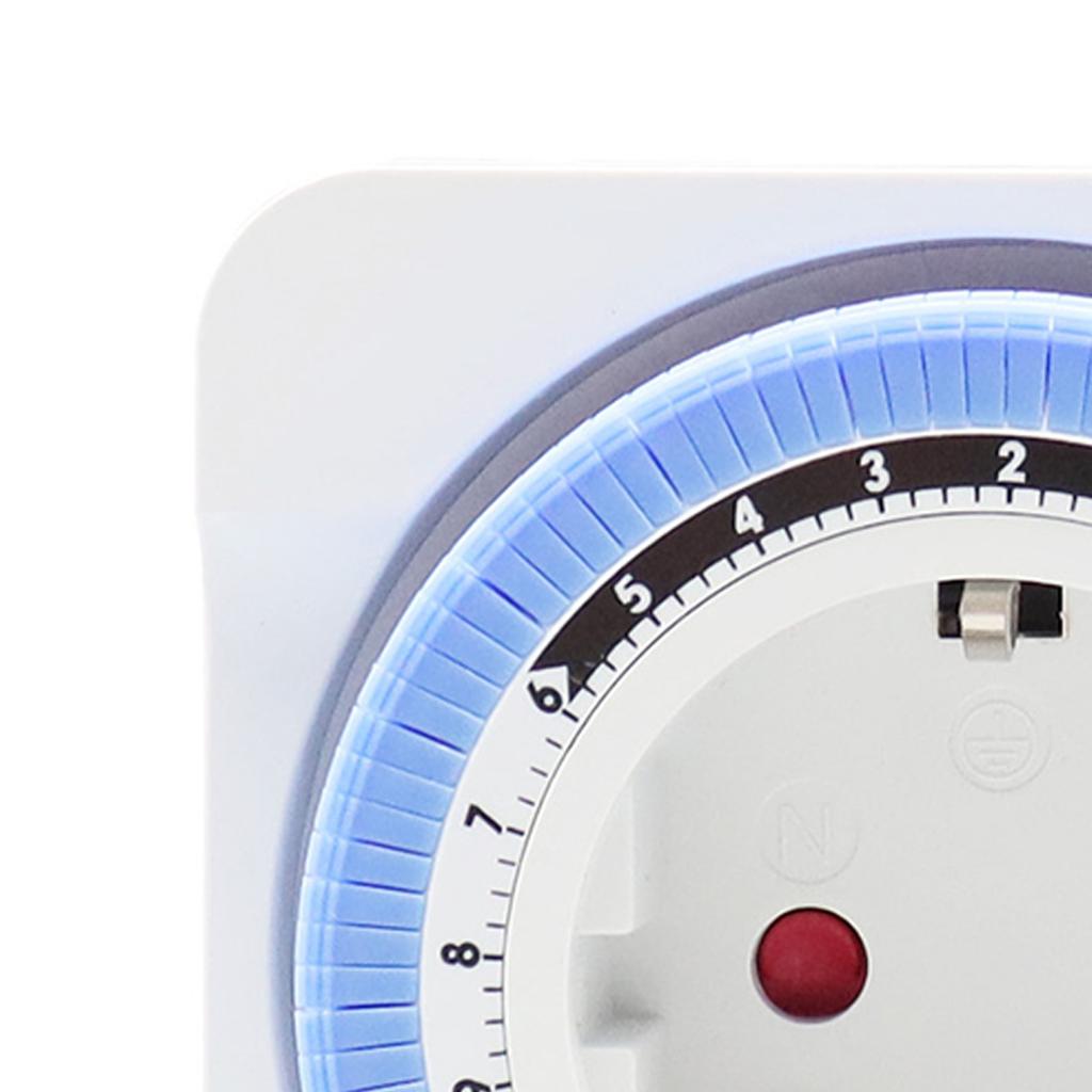 Prise Minuteur 24 Heures Interrupteur Mécanique Programmable Électrique Intérieur Mural à Brancher