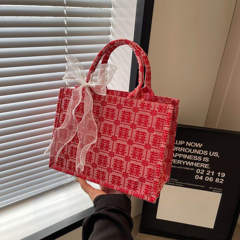 

Bag Women s Handbag New Chinese Xi Character Canvas Bag Baixi Red Small