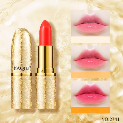 Rossetto Fiocco di Neve Dorato Cambia Colore con il Calore Rossetto Cambia Colore al Carotene Rossetto a Lunga Durata Non Trasferibile
