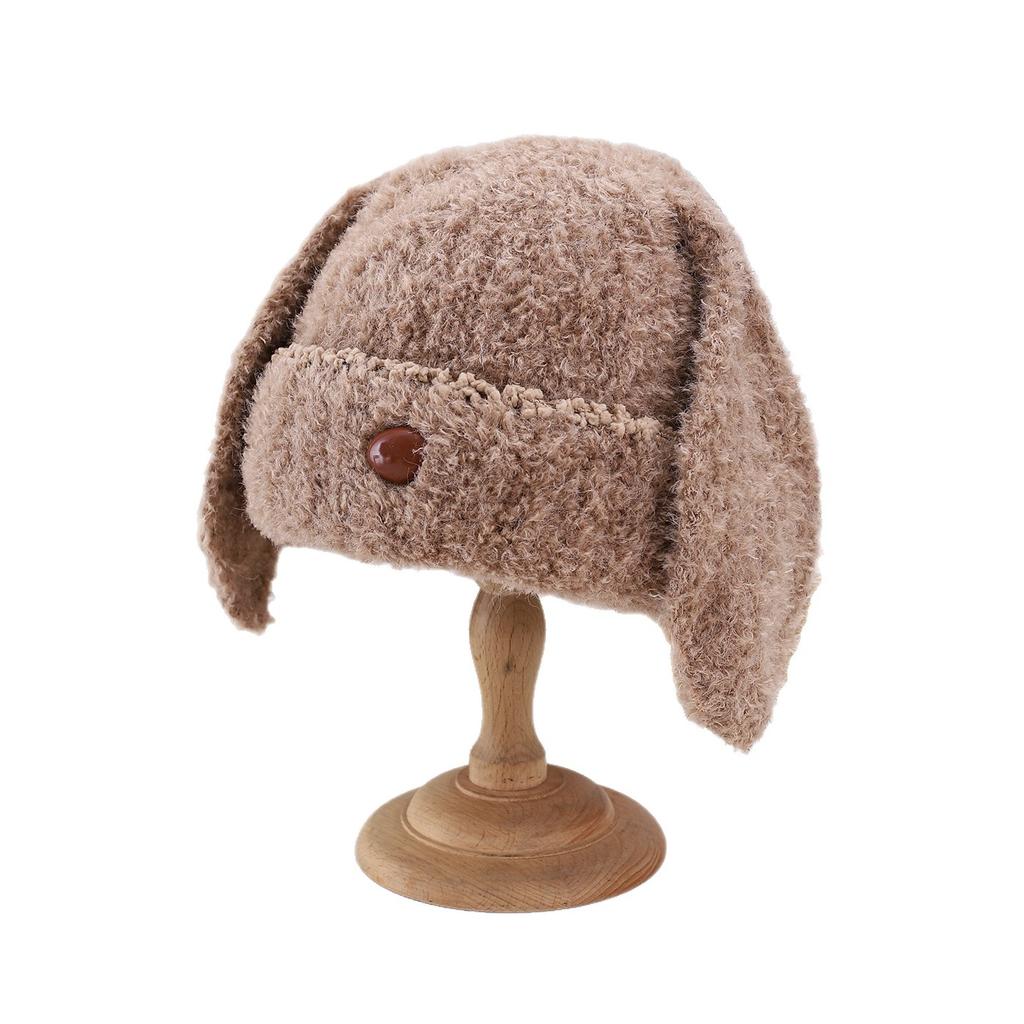 Autumn And Winter Plush Thermal Hat Children'S Ear Protector Knitted Plush Casual Fashion Cute Student Cold Cotton Hat