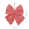 Snoepstokpatroon Kerststrik Ornament Zachte Stof Hangend Accent voor Boom, Krans, Cadeaupresentatie en Feestelijke Kamer