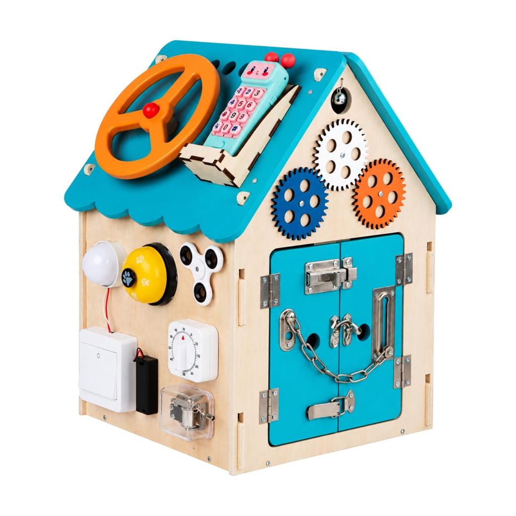 Early Learning Wooden Child-Centered Busy House Fine Motor Skill with