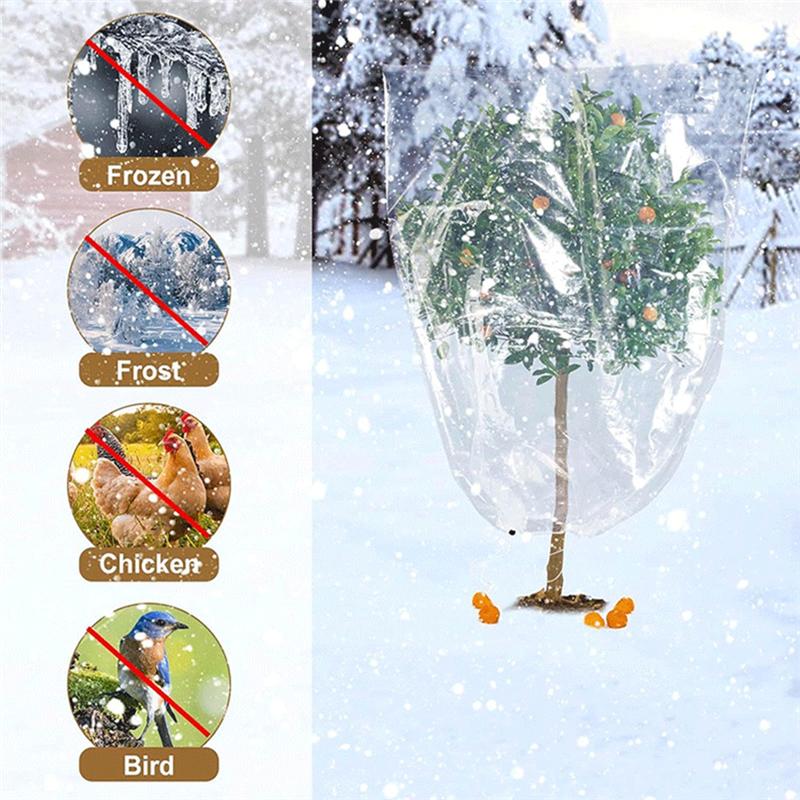 AEE2-2 Pack Winter Plant Covers Freeze Protection,Reusable Plant Protector Bag With Drawstring,Winter Plants Jacket Warm