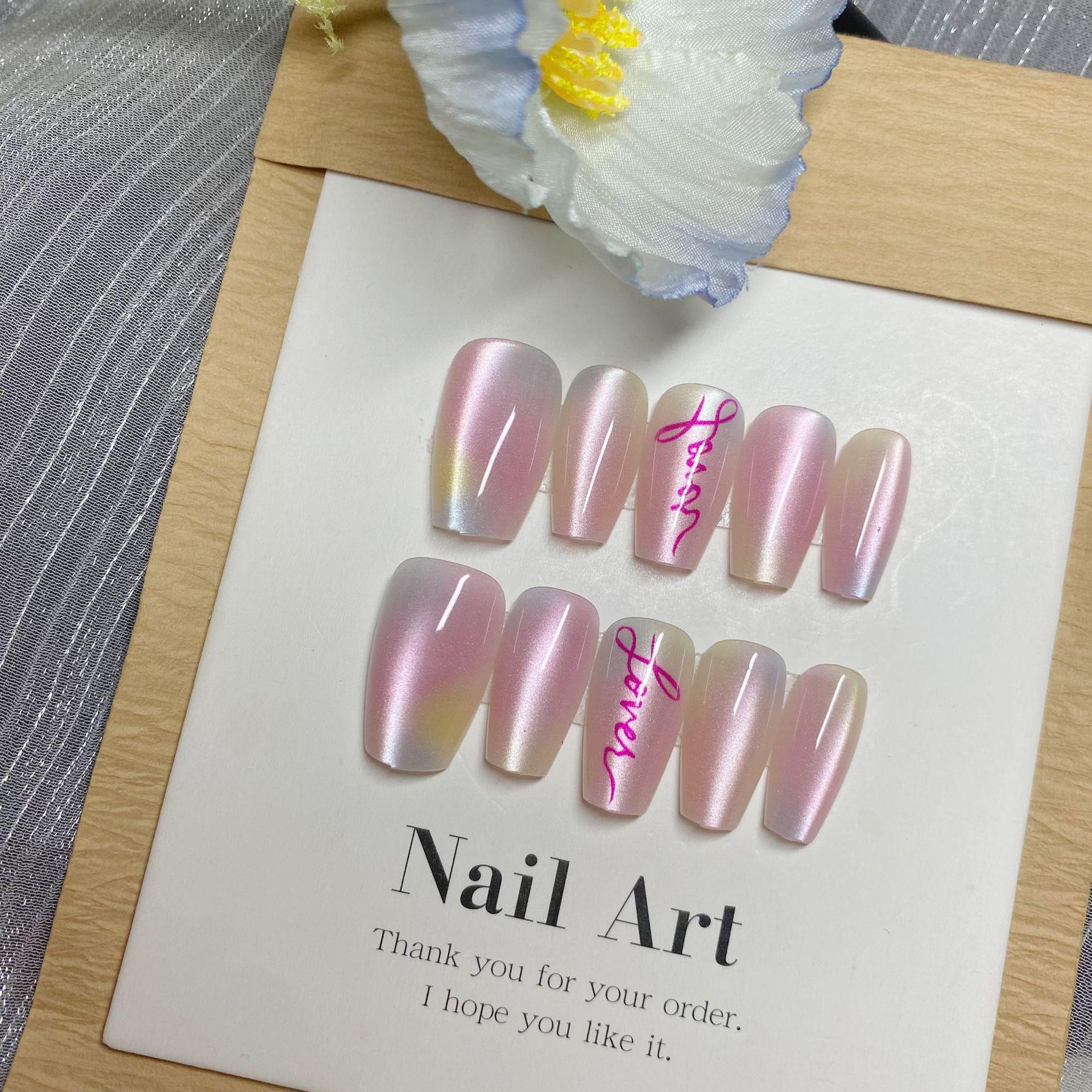 

Sweetheart Candy Color Wearable Nails: 10-Piece Summer Bubble Glam Kit