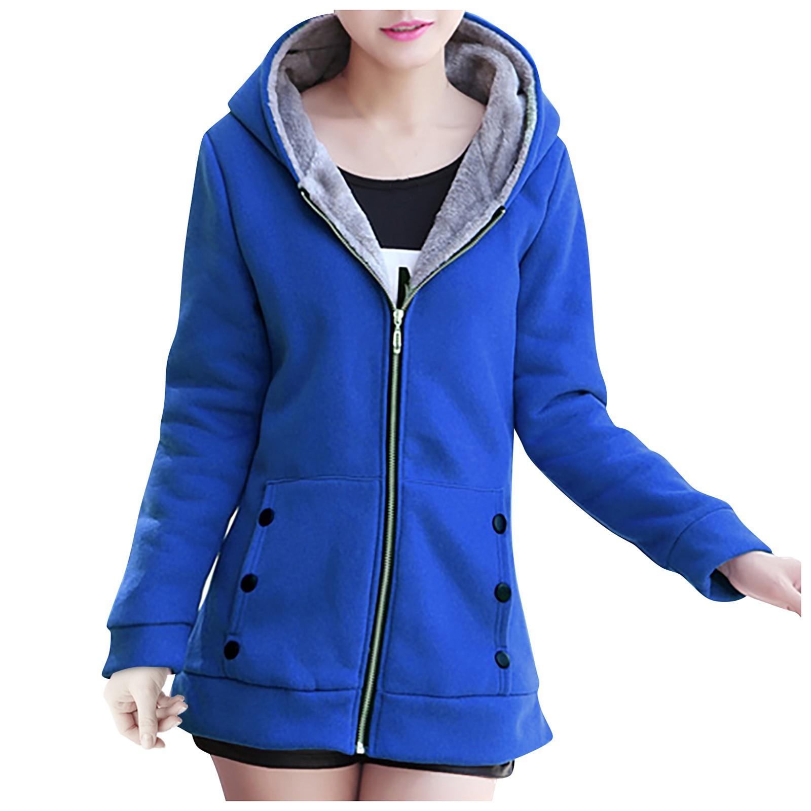 

Женская мода утолщает теплый кардиган на молнии, свитер, куртка с капюшоном XL