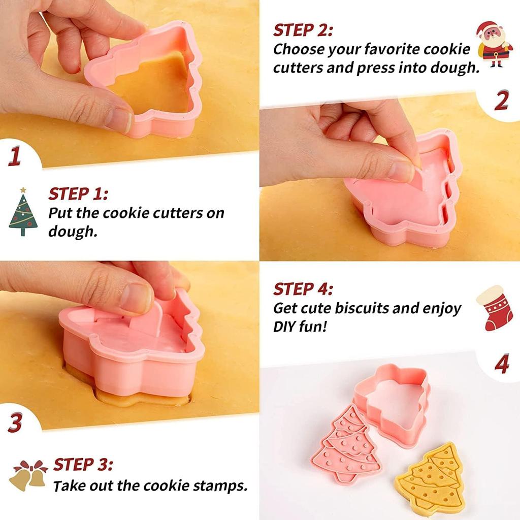 Lot De 24 Emporte-pièces Noël 3D - Formes Sapin, Bonhomme De Neige, Renne - Pour Biscuits, Fondant, Pâtisserie - 4