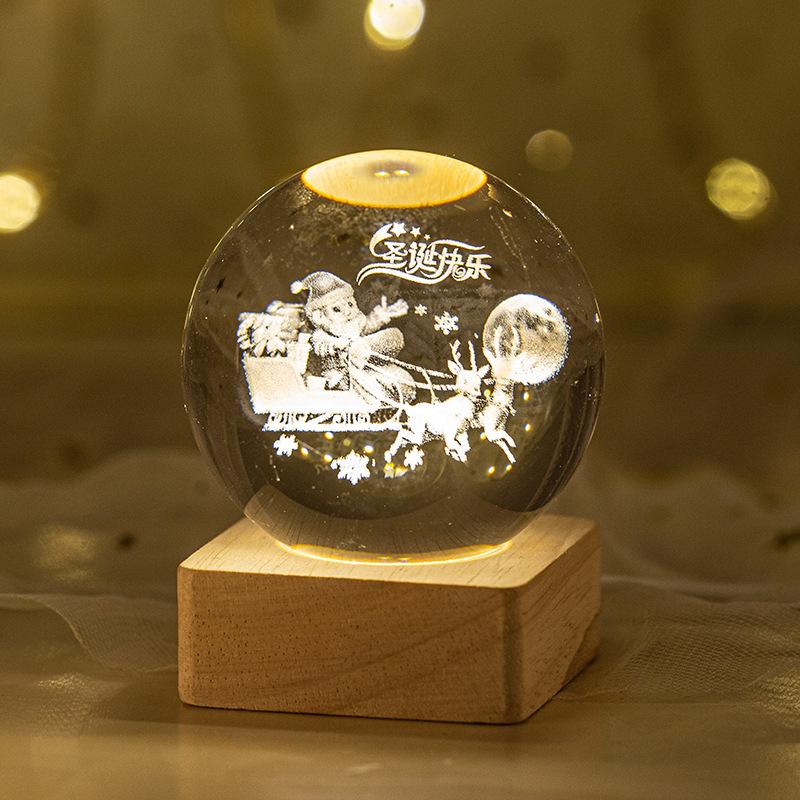 Minge de cristal 3D de 6 cm Planetă de cristal Lumină de noapte gravată cu laser Sistem solar Glob Astronomie Cadou de zi de naștere Decor pentru birou de acasă