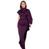 2026 Womens Elegant Slim Fit Satin Two-Piece Set Off Shoulder Top Long Pants Outfit