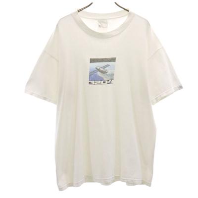 90s Old Early Neighbor Space Satellite Print Short Sleeve T-shirt Men's Used