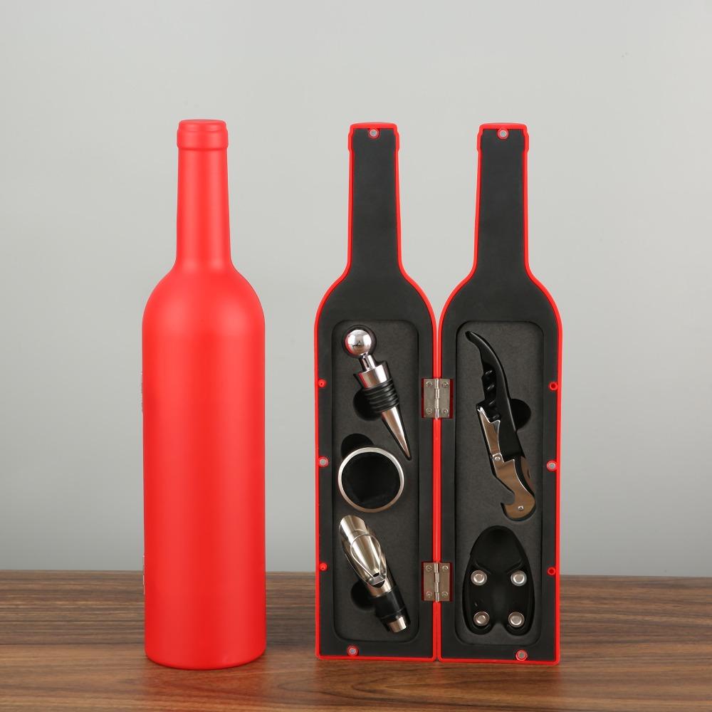 Bottle Shape Corkscrew Set Stainless Steel Simulation Red Wine Tool Kit Portable Multifunctional Red Wine Toolbox