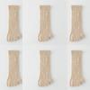 6 Pairs Women Spring and Autumn Pure Cotton Five Finger Socks Retro Solid Color Lace Striped Split Toe Socks Vintage Comfortable Socks