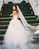 Elegant Single Layer Long Train Wedding Veil with Iron Comb