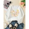Kids Crewneck Sweatshirt, Cute Capybara Floral Rainbow Pattern Print,Casual Sportswear for Spring & Autumn