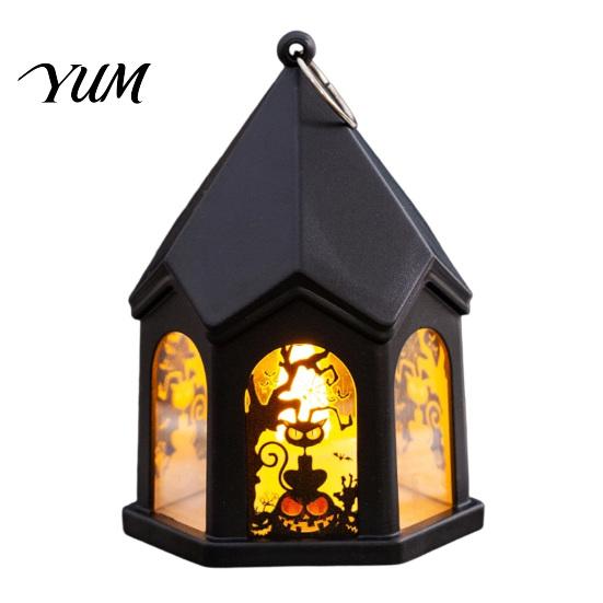 Kids Halloween Gifts Pumpkin Lantern, Gothic House Shape LED Flickering Candle Light Party Souvenirs for Party, Spooky Table Centerpieces, Home