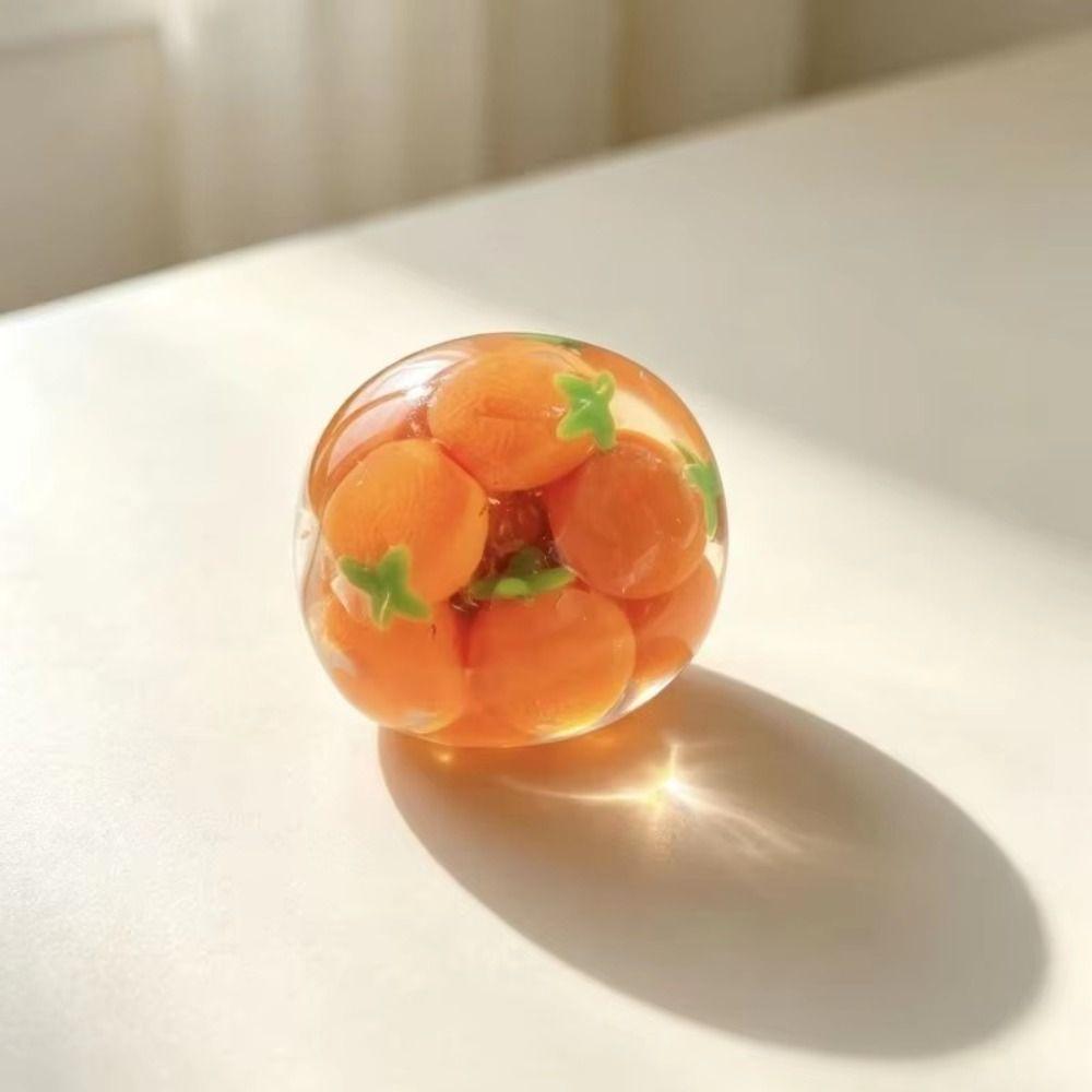 Sensory Fidget Orange Coconut Oil Handmade Ball Orange Fruit Series TPR Fidget Toy  Kids Adults