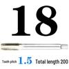 Extended Shank Fine Thread Tap for Hand and Machine Use, Non-standard Sizes M4-M24