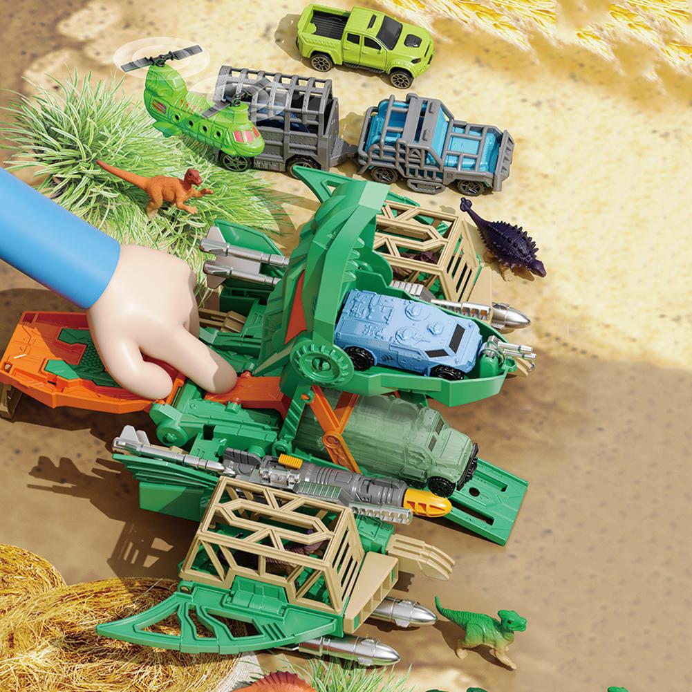 Pterosaur Transforming Aircraft Dinosaur Transformer Toys With 12 Mini Dino Figures & 8 Toy Cars For Kids Birthday Gifts