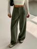 Fashion Women Loose Wide Leg Suit Pants High Waist Trousers Spring Autumn Casual Pants Ladies Elegant Solid Color Ladies Simple Long Trousers