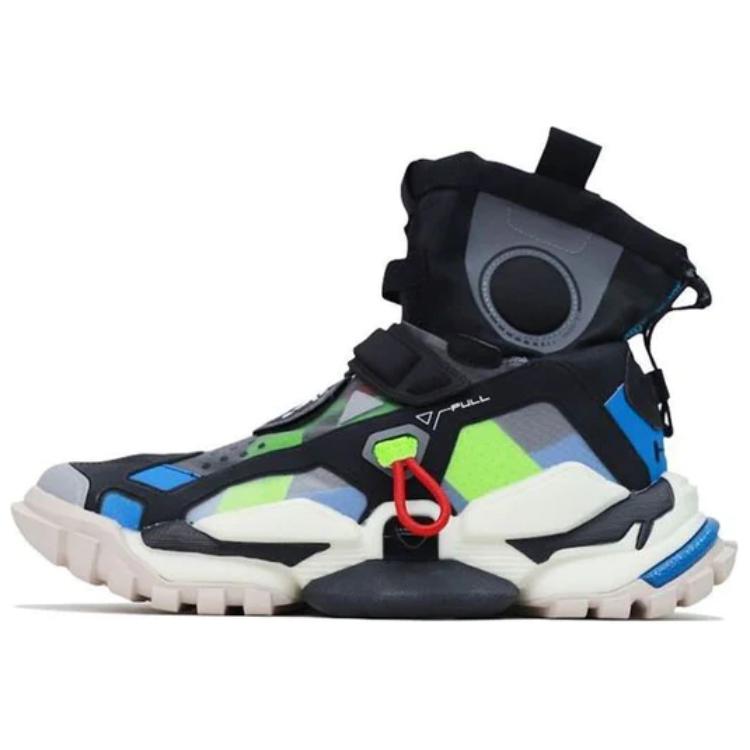 Li Ning Reignite 2.0 Hi DW High-Top Retro Basketball Shoes Unisex sneakers Black Blue AGBQ108-1