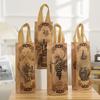 Wine Bottle Bags Gift Wrapping Bags Vintage Style Champagne Pouch Non Woven Packaging Bags for Sweets Party Favor