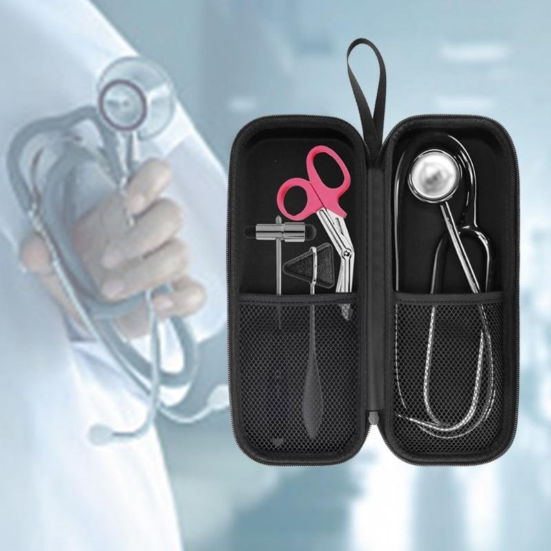 MultiUse Stethoscope Travel Case For Healthcare Stethoscope Carrying Bag Provider Space For Pen, LED Penlight,
