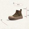 6cm Cow Suede Genuine Leather Women Ankle Booties Shoes Chelsea Elthnic Rubber Platform Wedge Spring Loafer Autumn Flats Comfy