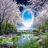 Photo Mural 3d Moon Wallpaper Flowers Tree Swan Landscape Wall Painting Background Living Room Bedroom Home Decor