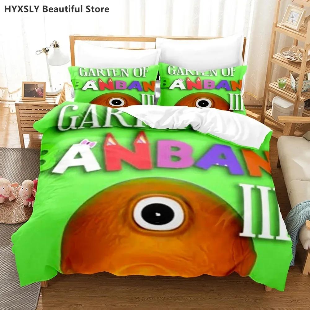 Garten Of Banban 3D Bedding Set Game Quilt Cover Pillowcases Single Queen King For Kids Rainbow Cartoon Duvet Cover Sets