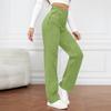 Women's High Waist Washed Women's Jeans Fashionable Versatile Straight Leg Pants