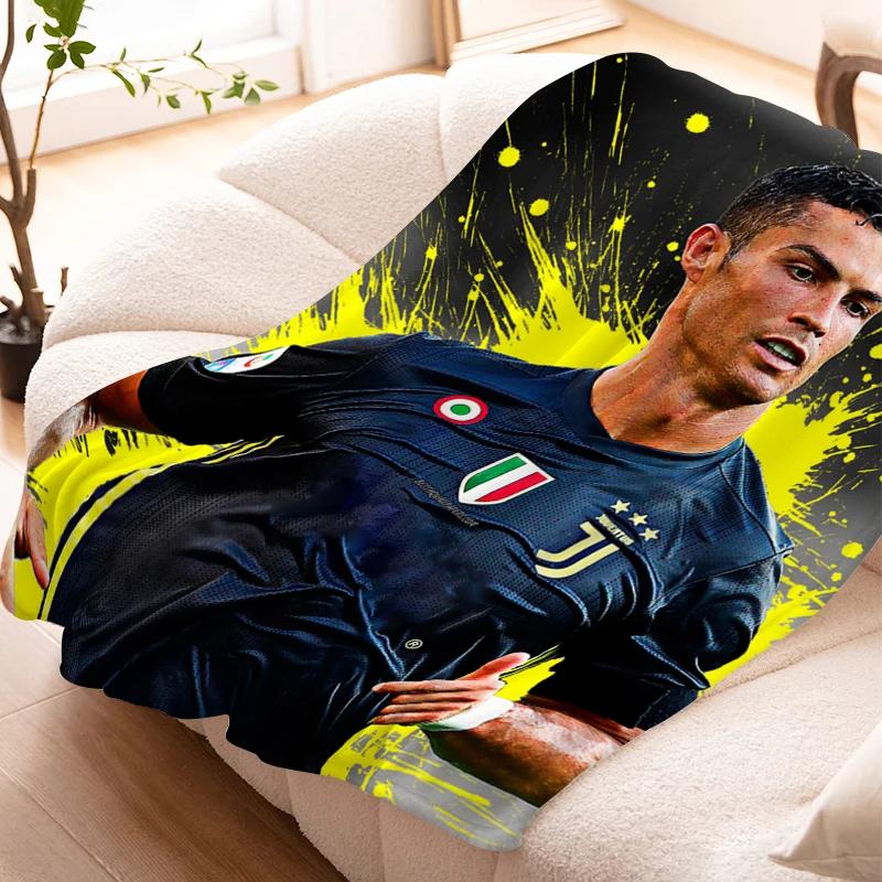 Sofa Blankets for Winter Cristiano Ronaldo Warm Knee Bed Fleece Custom Camping Fluffy Soft Blankets Microfiber Bedding King Size