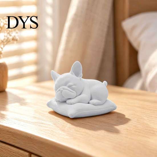 Cute Desk Ornament for Dog Lovers Sleeping French Bulldog Figurine, 3D Printed Small Statue, Personalized Art Piece Sculpture Home, Office,