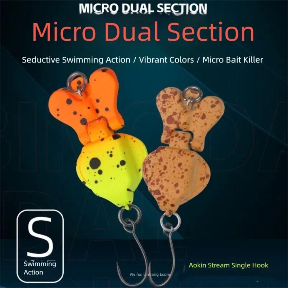 1Pcs Two sections 3D Fishing Lure 2g 2.9cm/6g 4.2cm Artificial Bait Durable Hard Squid Bait  Fishing