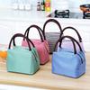Insulated Canvas Bento Lunch Bag with Aluminum Foil Lining