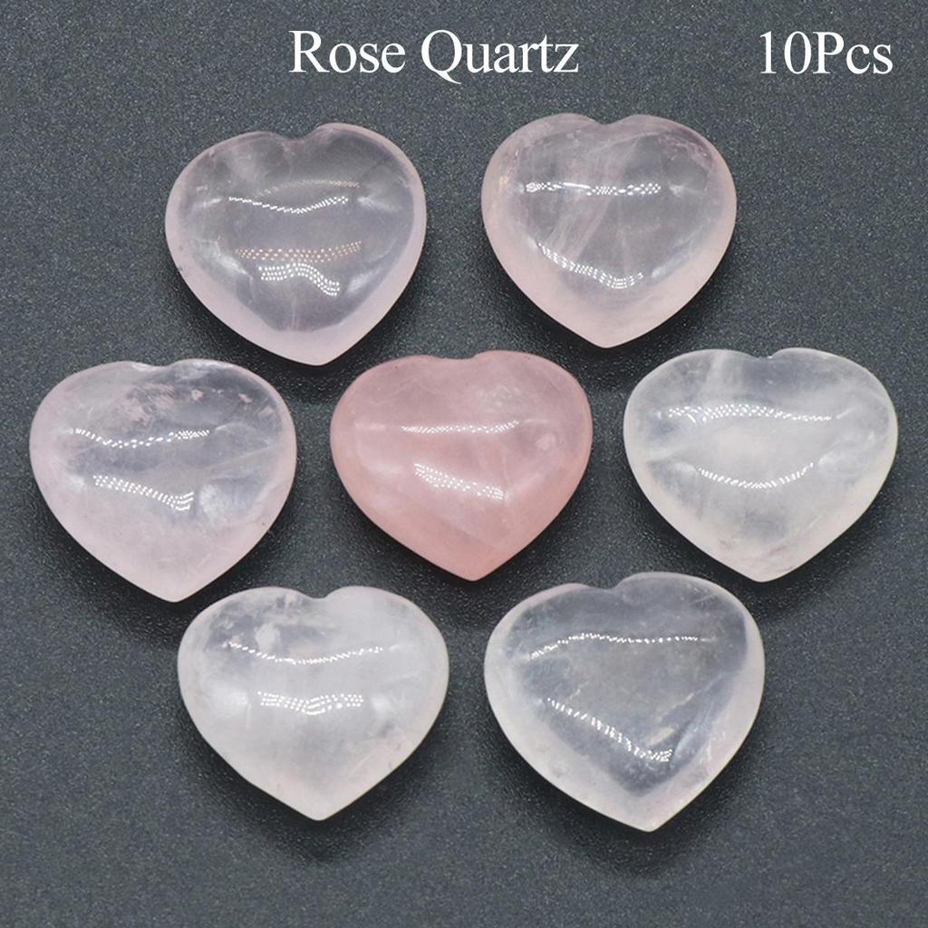 Herz-Kristall-Ornament-Dekoration, Energie-Naturstein, Reiki-Heil-Edelstein für Topfpflanzen, Fischtanks, Aquarien, Heimdekoration, Schmuckzubehör, 2 × 2 cm