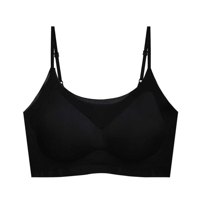 Jelly Glue Soft Support Sports Vest Underwear Women's Fixed Cup No Steel Ring Gathering Breathable Non-marking Anti-vibration Bra