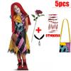 Kids Girls Boys Cosplay Christmas Eve Scary Ghost Bride Sally Skeleton Jack Dress Striped Halloween Character Dress Up Costume