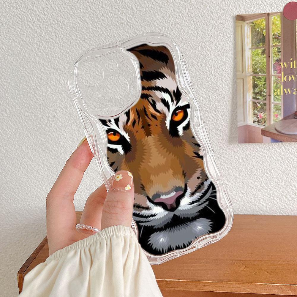 LZ30 Tiger Lion Cat Clear Soft Wave Phone Cases for Xiaomi 11 Lite Redmi Note 13 12 8 Pro 9 12C A3 Infinix Smart 8 Tecno Protection Back Cover