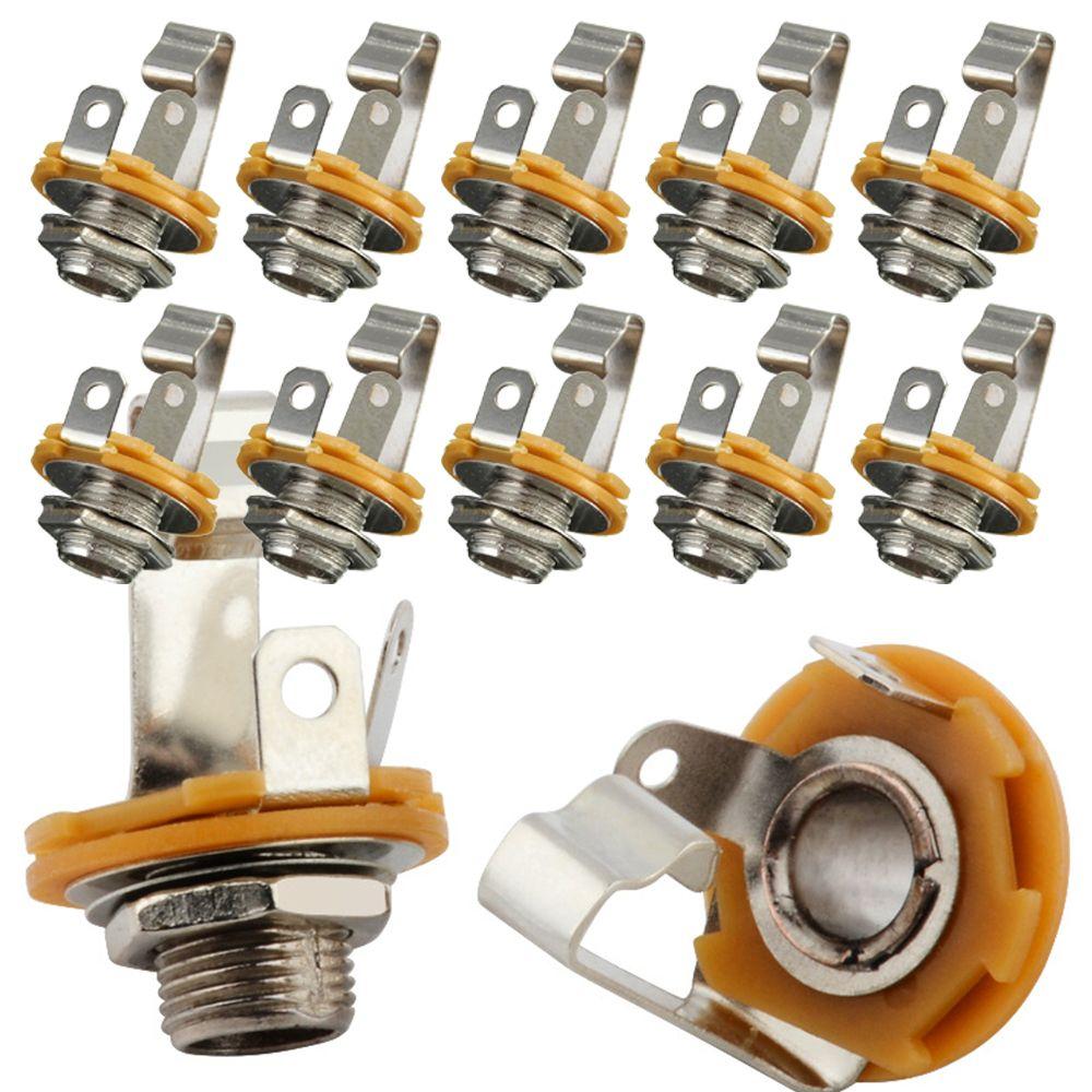 E-Gitarre 1/4" Mono Eingangsbuchse Stecker 6,35 Weibliche Basis Verstärkerbuchse Tonabnehmer-Adapter